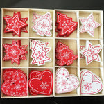 10pcs New Year Natural Wood Christmas Tree Ornament Wooden Hanging Pendants Gifts Snow Elk Christmas Decora adornos de navidad