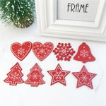 10pcs New Year Natural Wood Christmas Tree Ornament Wooden Hanging Pendants Gifts Snow Elk Christmas Decora adornos de navidad
