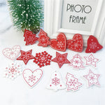 10pcs New Year Natural Wood Christmas Tree Ornament Wooden Hanging Pendants Gifts Snow Elk Christmas Decora adornos de navidad